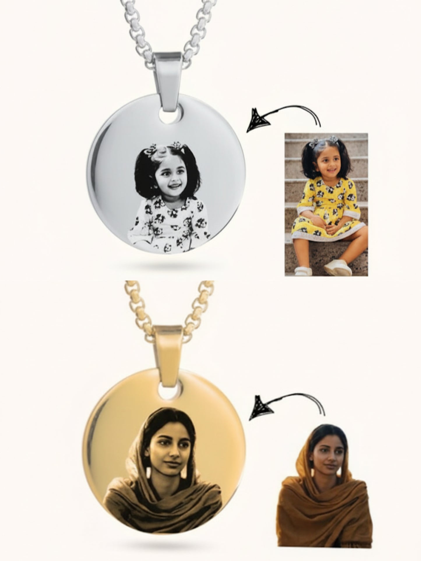 Personalized Photo Round Necklace
