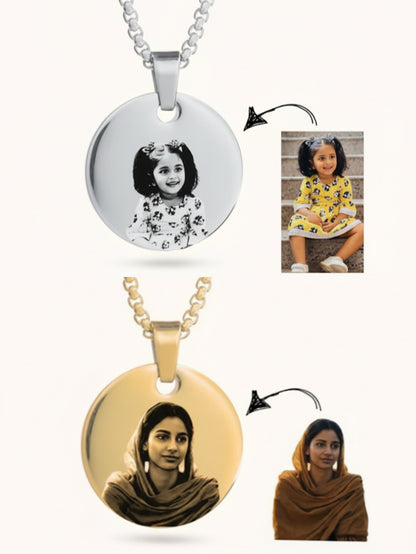 Personalized Photo Round Necklace